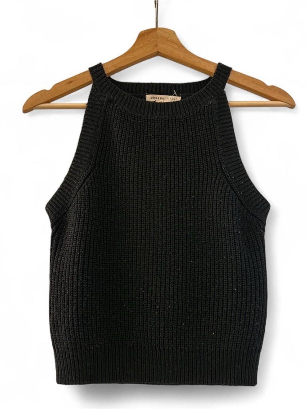 Urban Heritage Black Ribbed Knit Tank Top